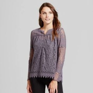 Knox Rose Sheer Lace Blouse